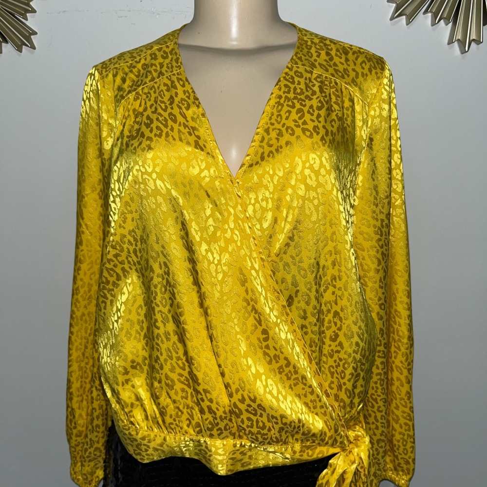 Yellow Leopard Print Women's Top
